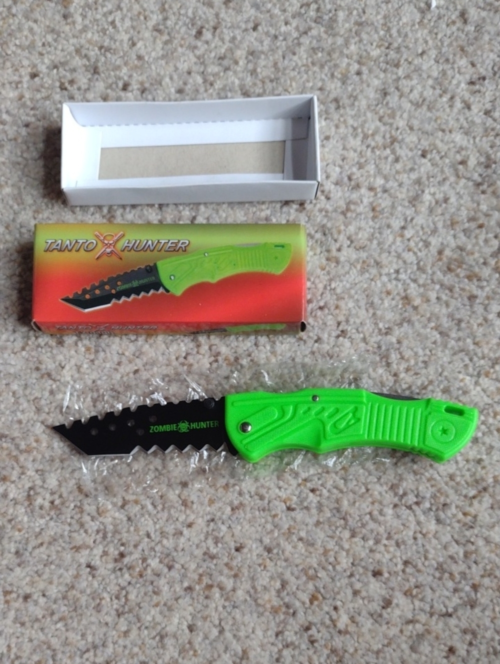 Folding Tanto Knife in Neon Green